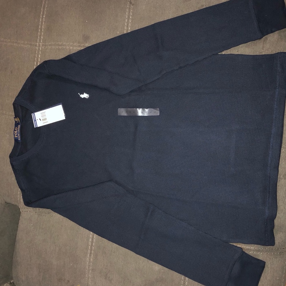 Navy blue thermal T-shirt